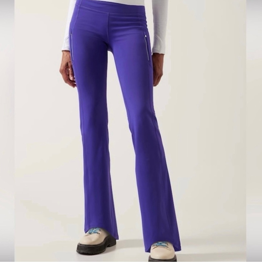 Athleta Rainier High Rise Bootcut purple pants Xl